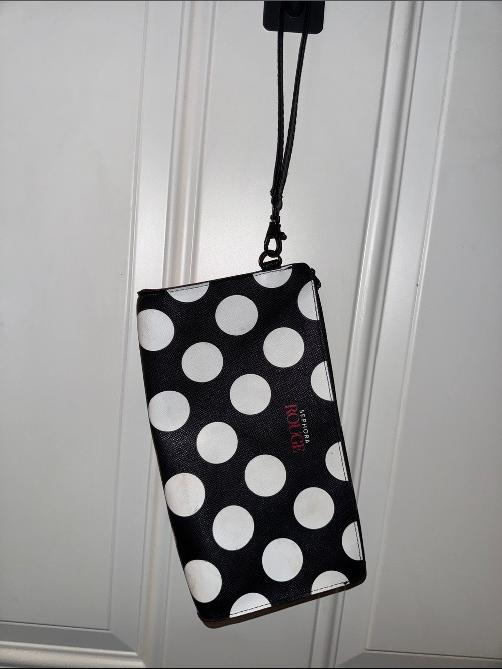 Black & White Polka Dot Wristlet